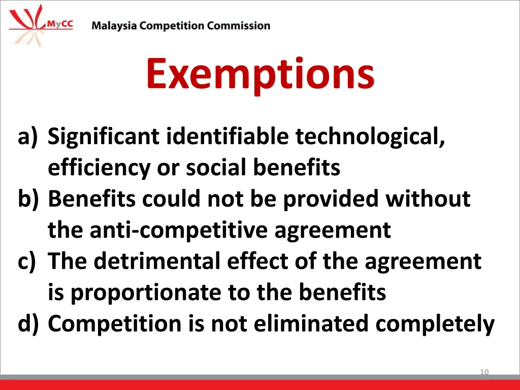 exemptions