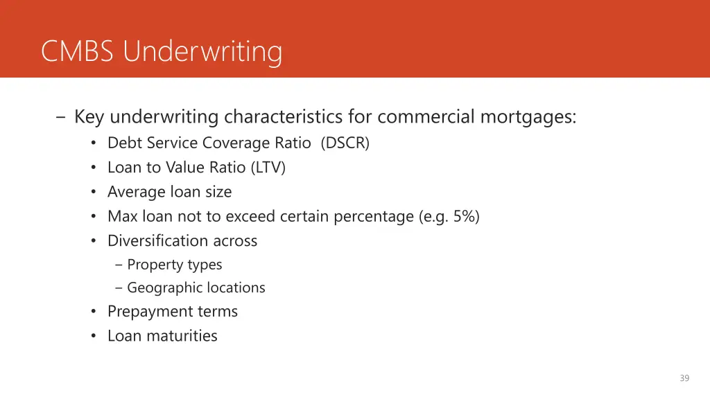 cmbs underwriting