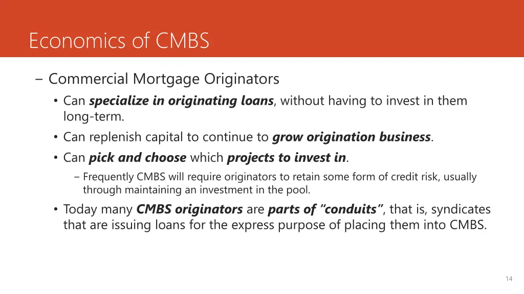 economics of cmbs 1
