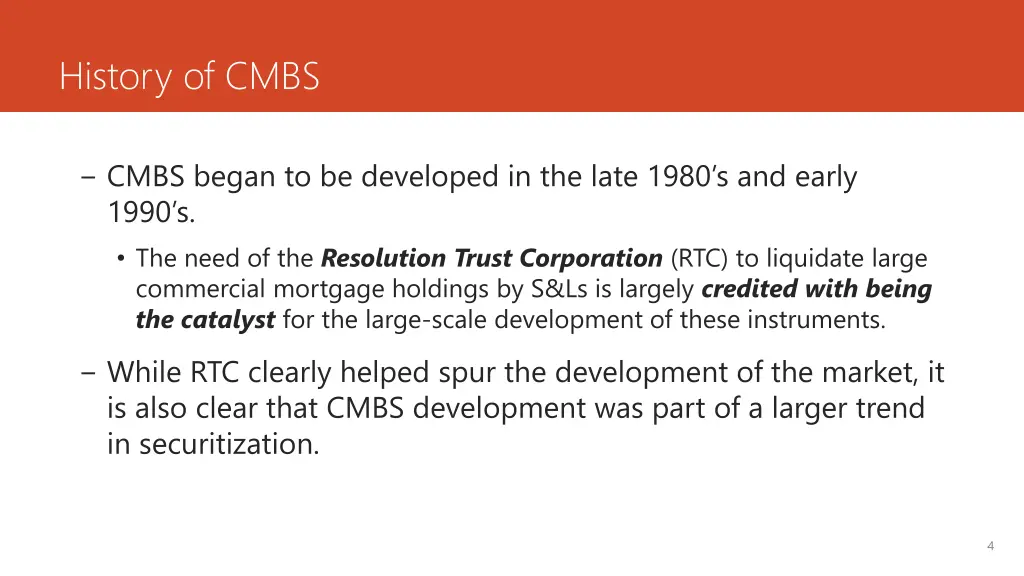 history of cmbs