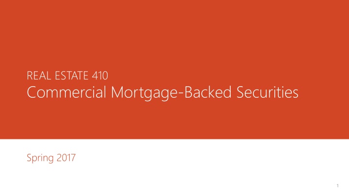 real estate 410 commercial mortgage backed