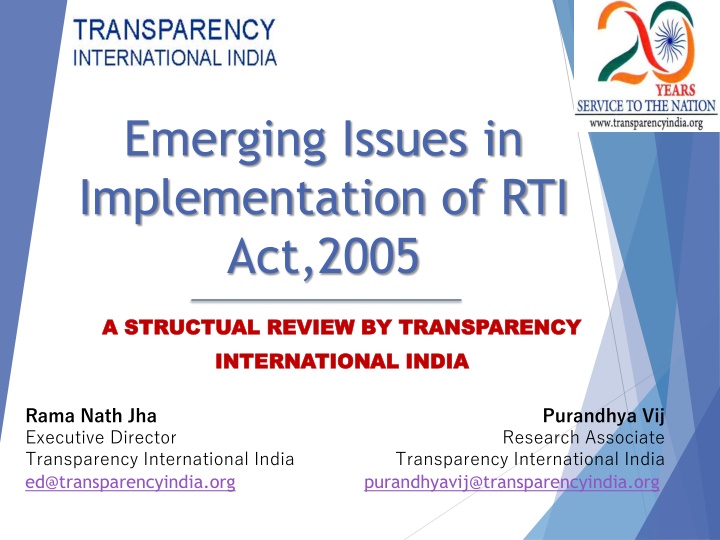 emerging issues in implementation of rti act 2005