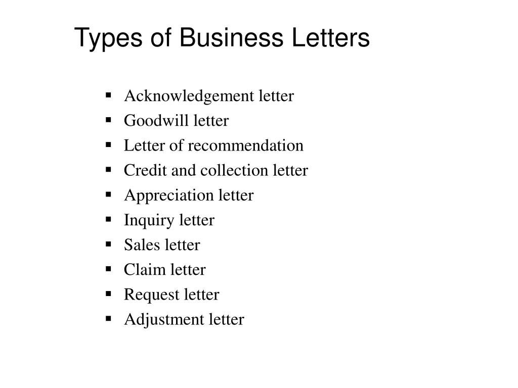 types of business letters