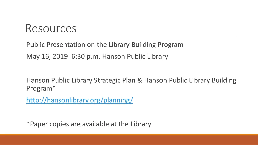 resources