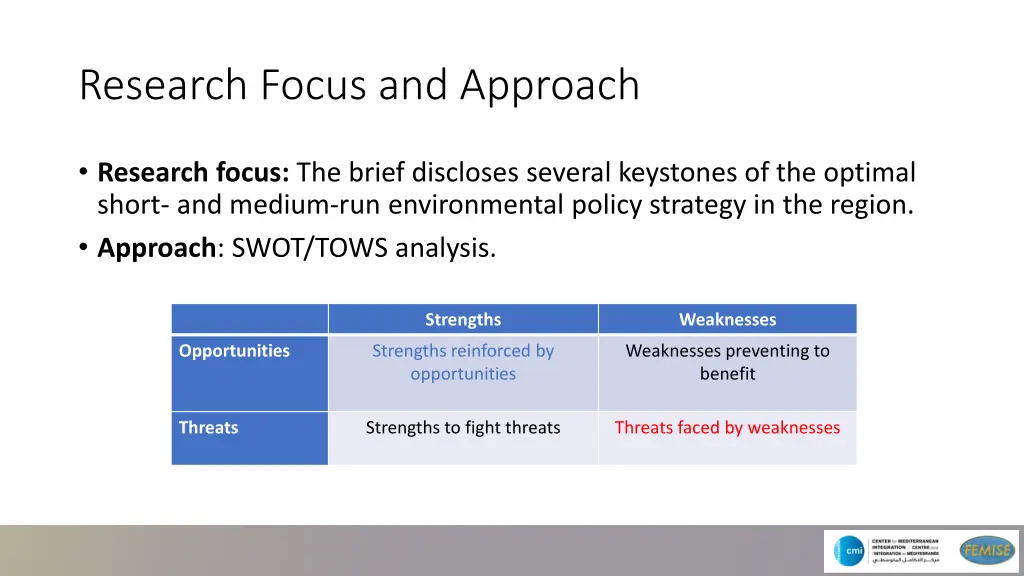 research focus and approach