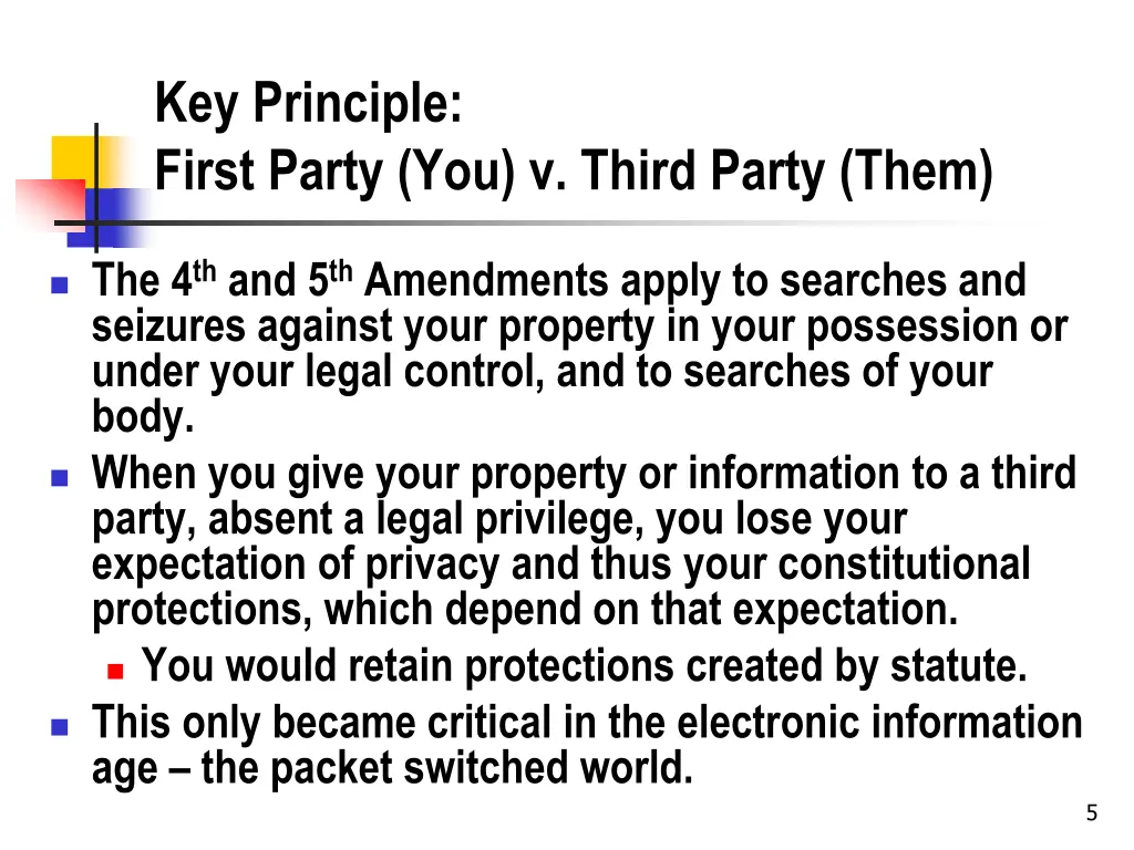 key principle first party you v third party them