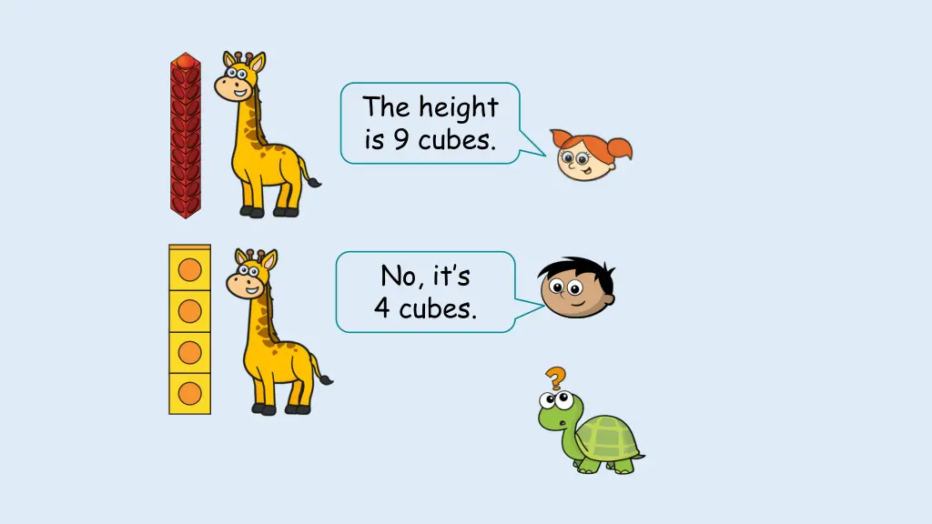 the height is 9 cubes