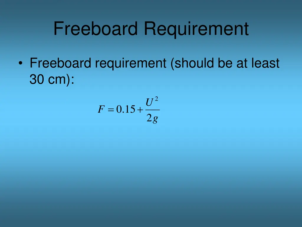 freeboard requirement