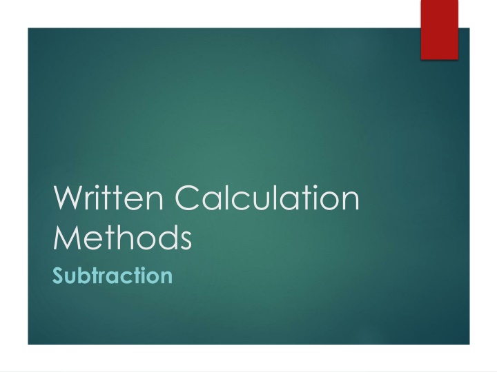 written calculation methods subtraction