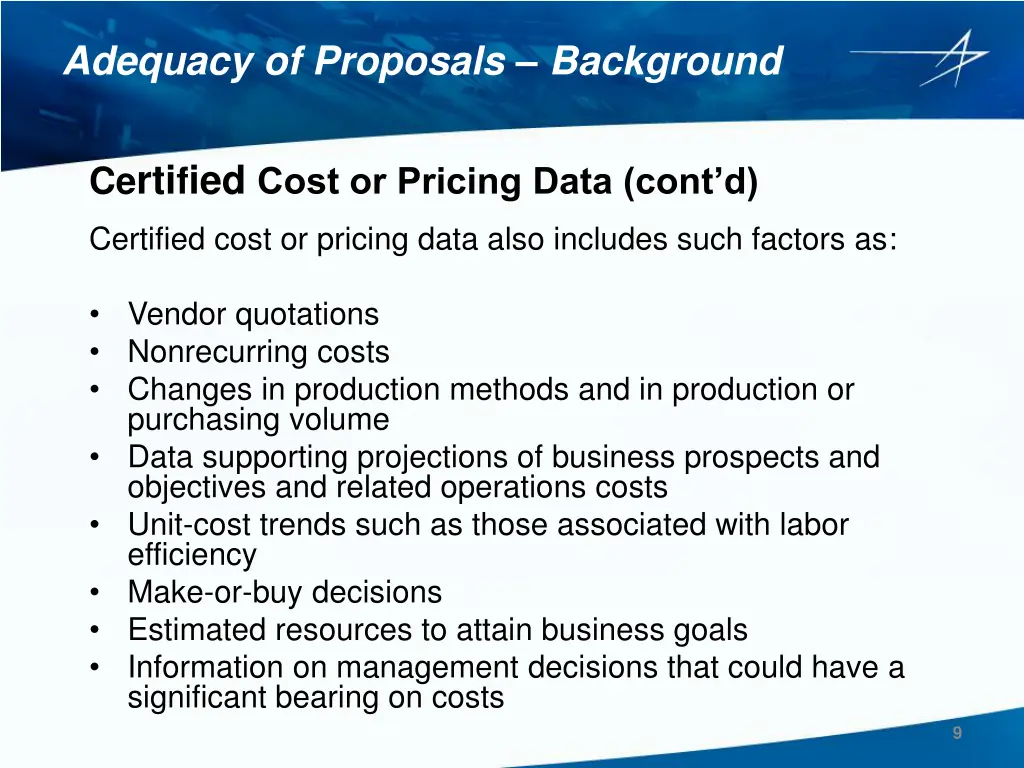 adequacy of proposals background 5