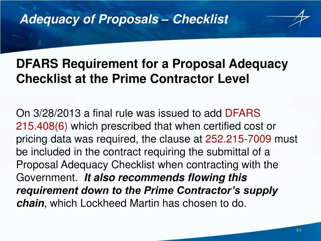 adequacy of proposals checklist 1