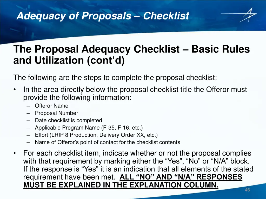 adequacy of proposals checklist 3