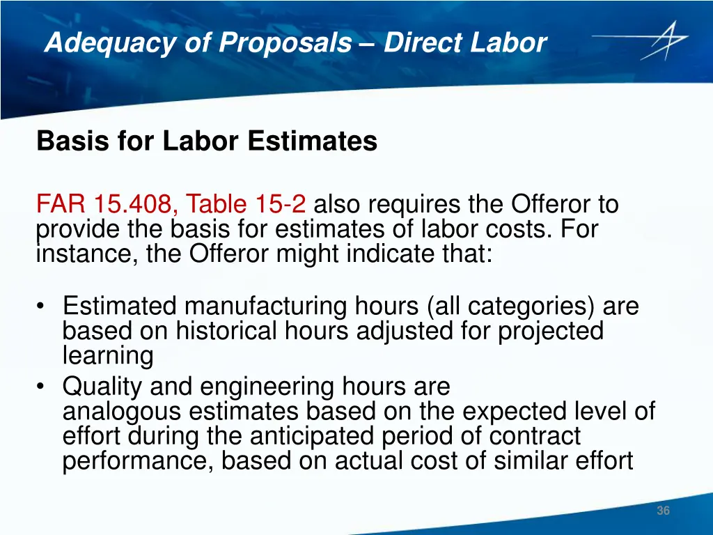 adequacy of proposals direct labor 2