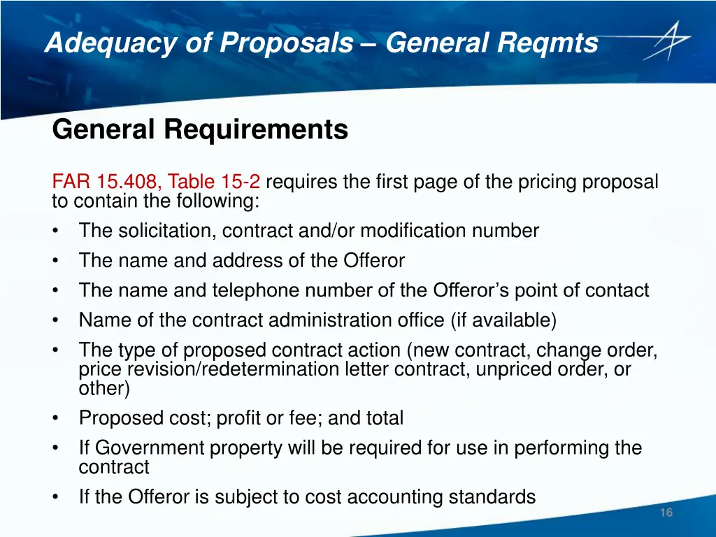 adequacy of proposals general reqmts 1