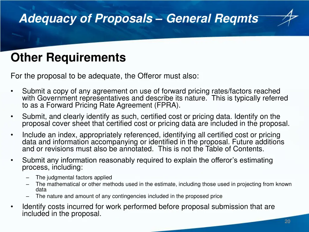 adequacy of proposals general reqmts 5