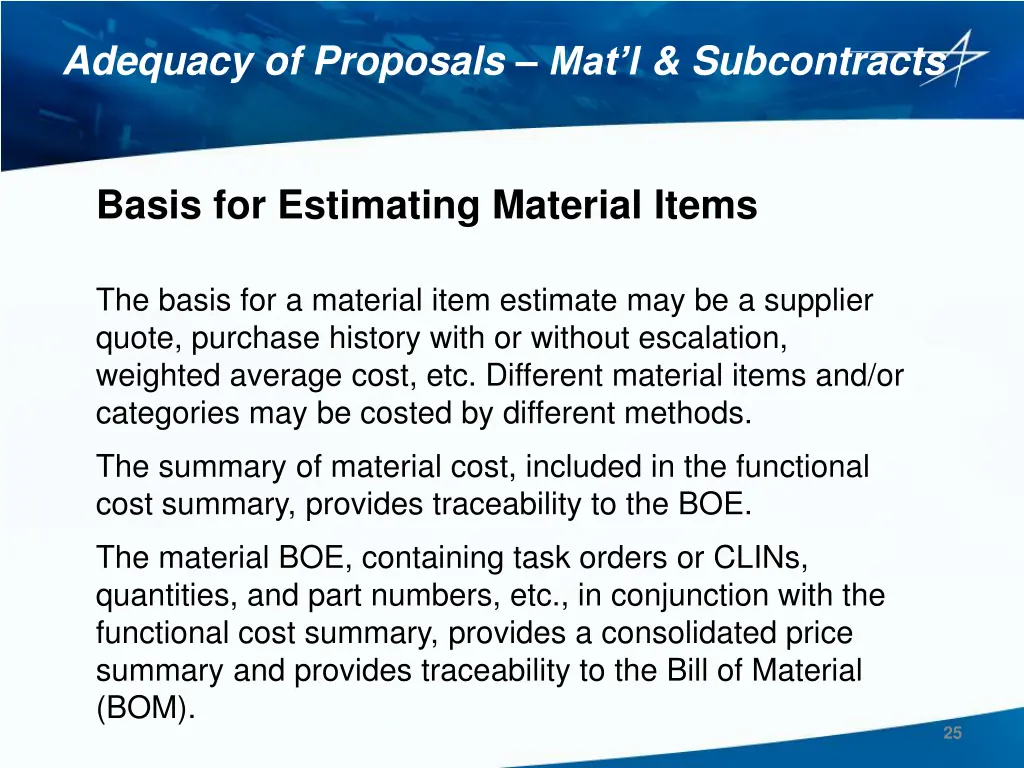 adequacy of proposals mat l subcontracts 2
