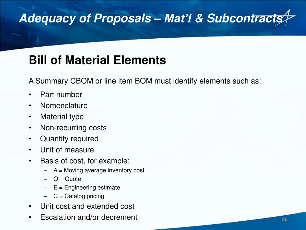 adequacy of proposals mat l subcontracts 3