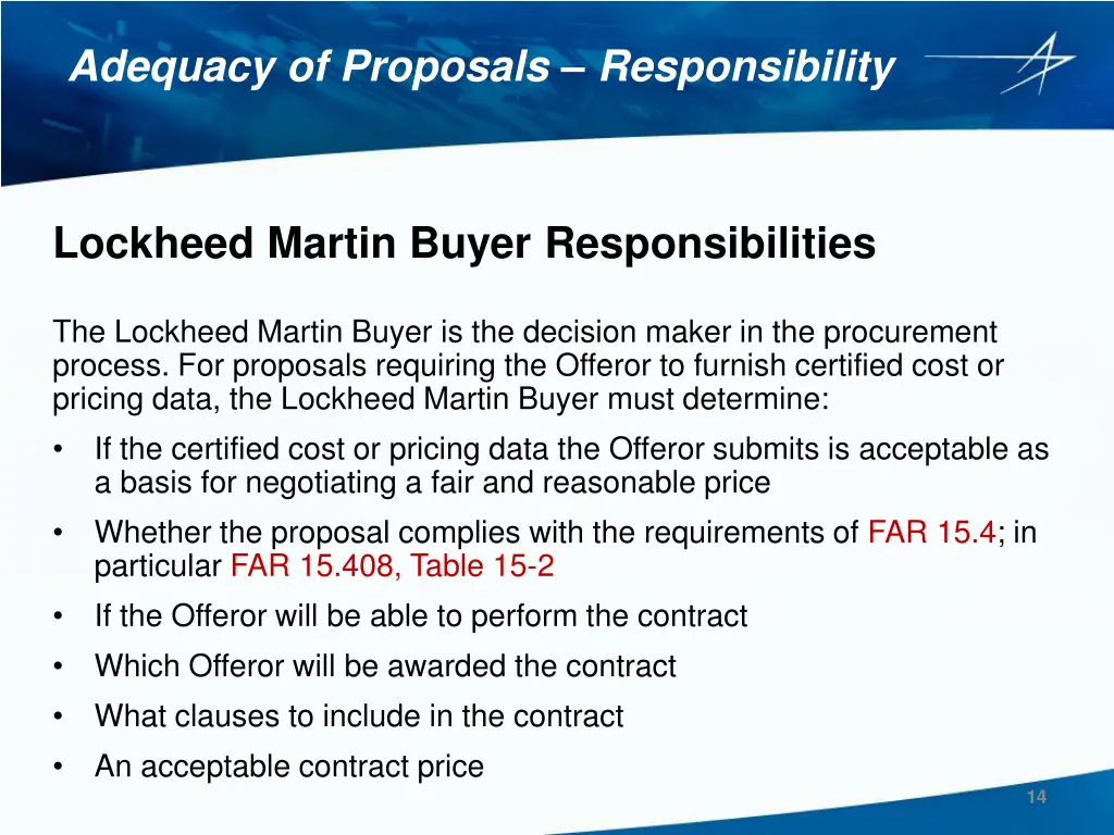 adequacy of proposals responsibility 2