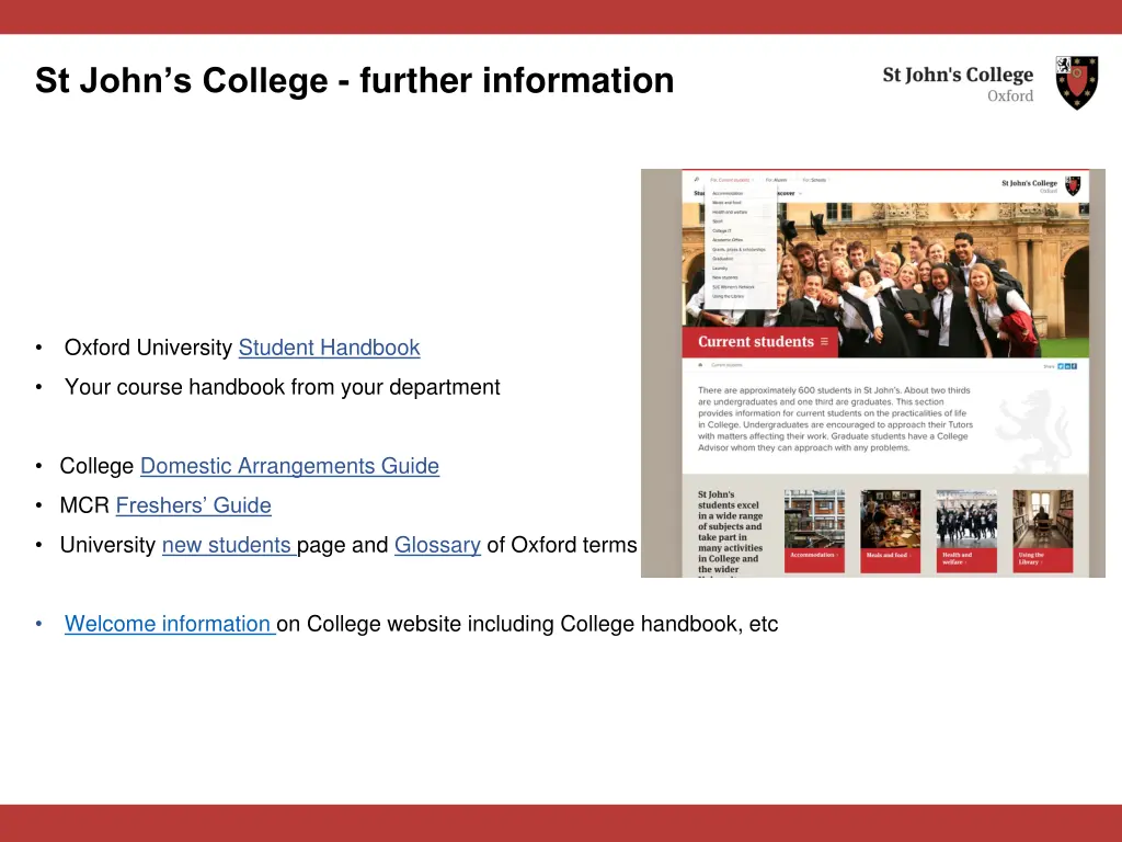 st john s college further information