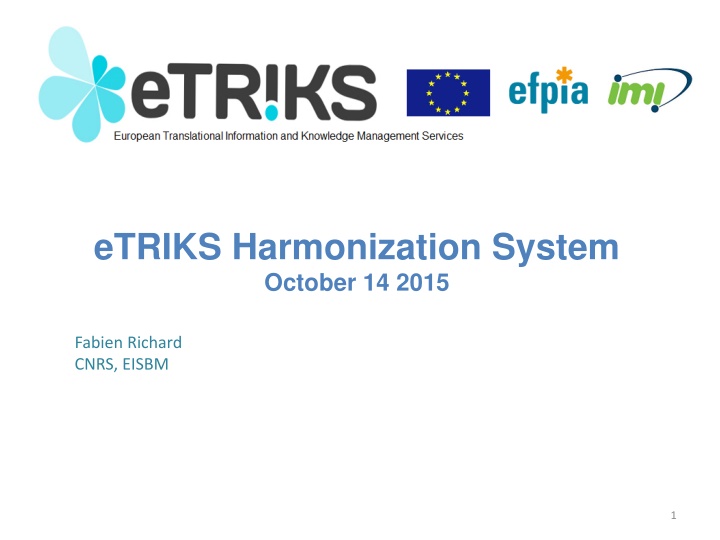 etriks harmonization system october 14 2015