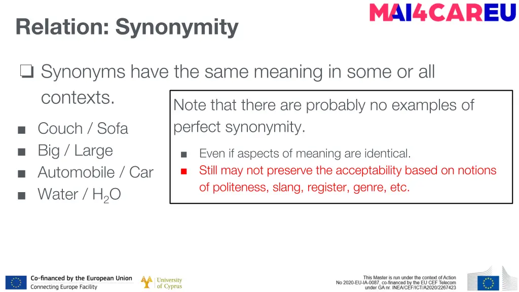 relation synonymity 1