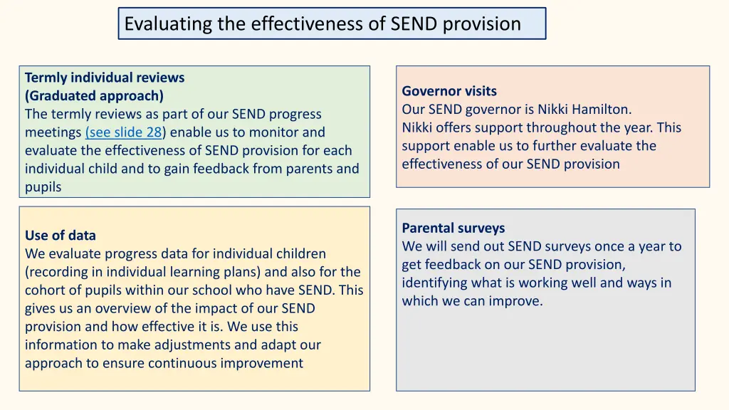 evaluating the effectiveness of send provision