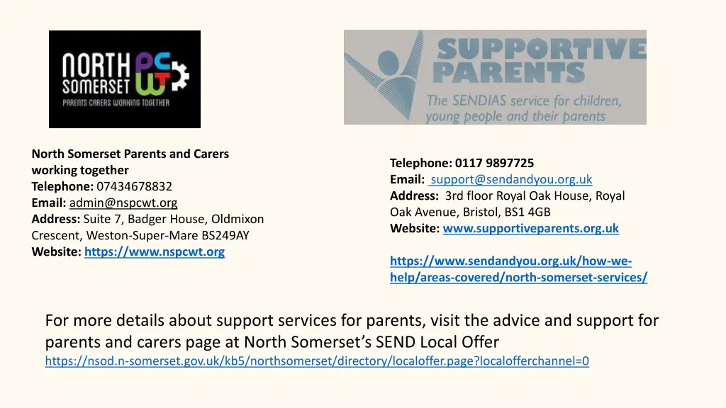 north somerset parents and carers working