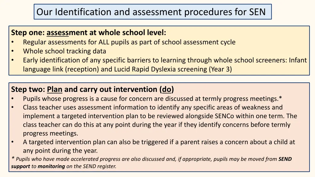 our identification and assessment procedures 1