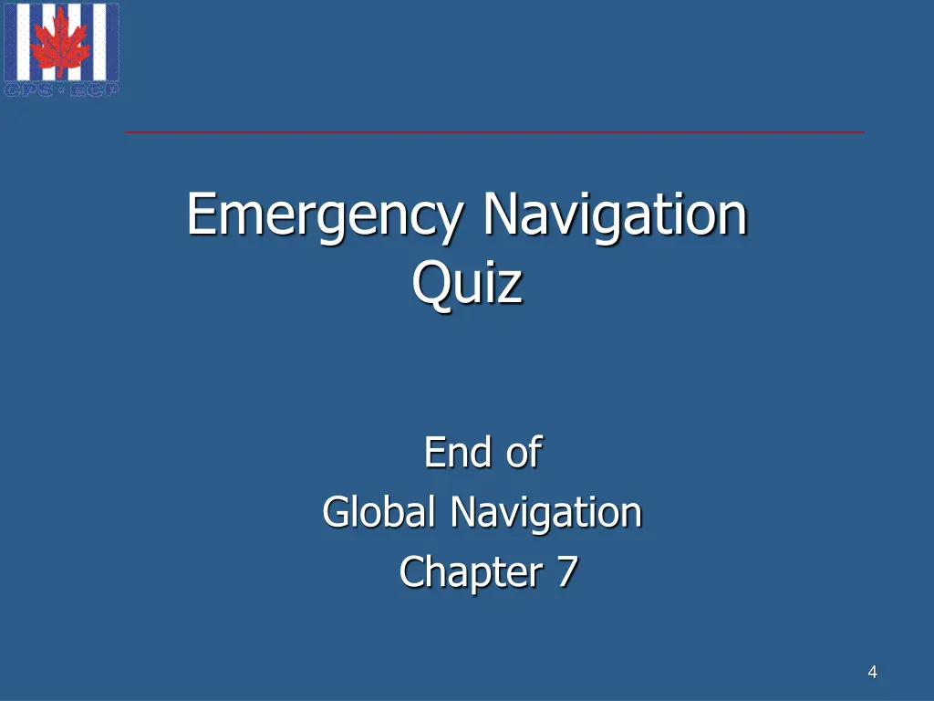 emergency navigation quiz 1