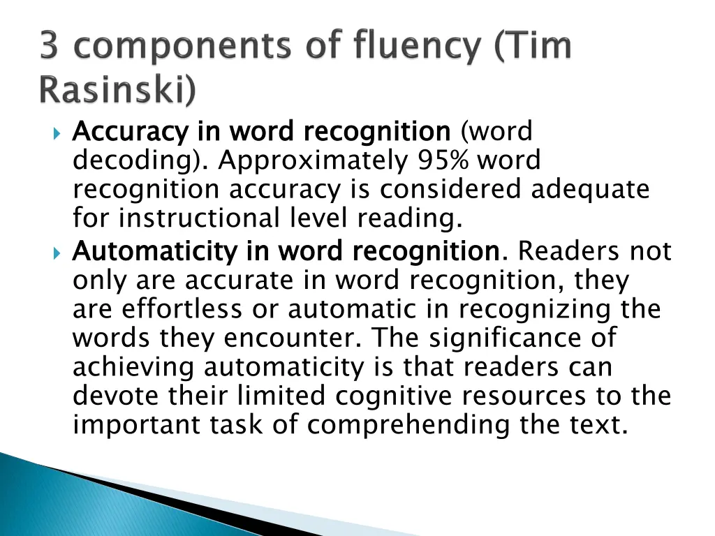 accuracy in word recognition decoding