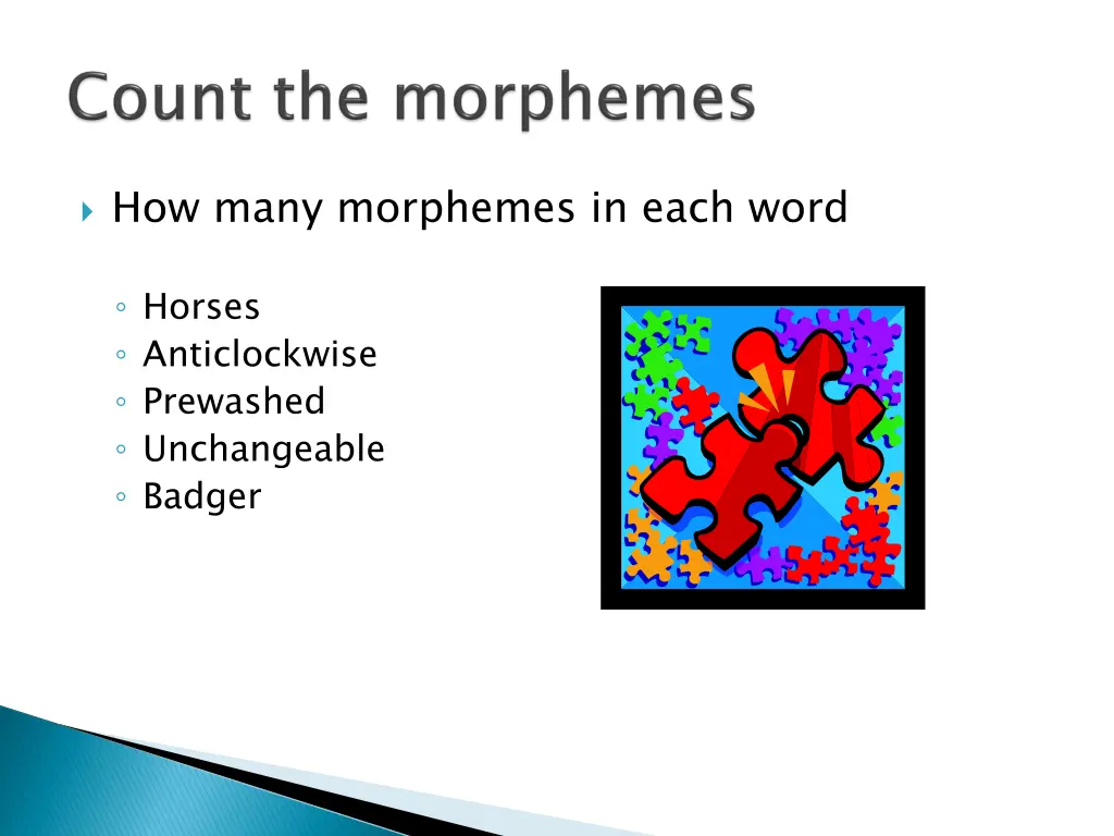how many morphemes in each word