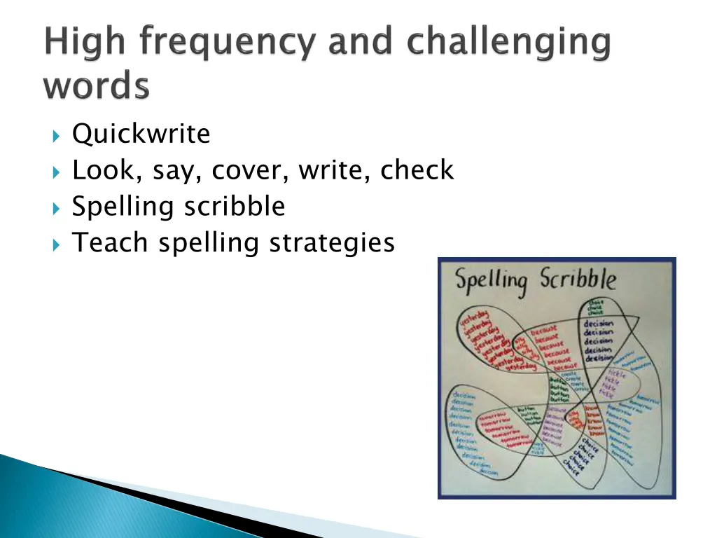 quickwrite look say cover write check spelling