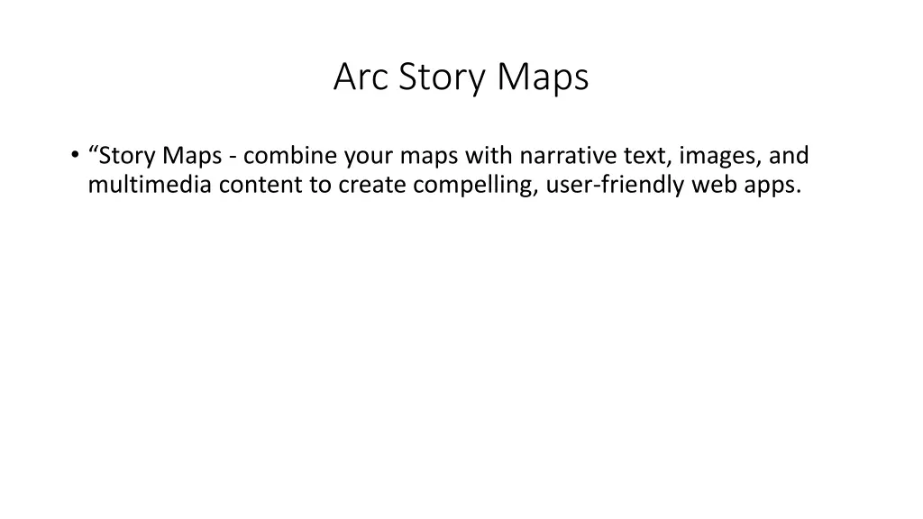 arc story maps