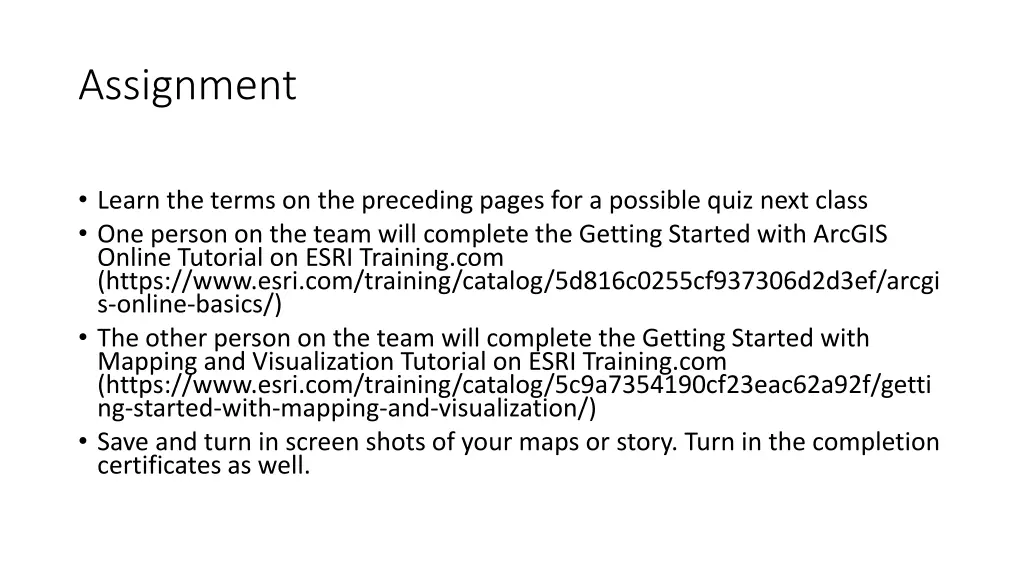 assignment
