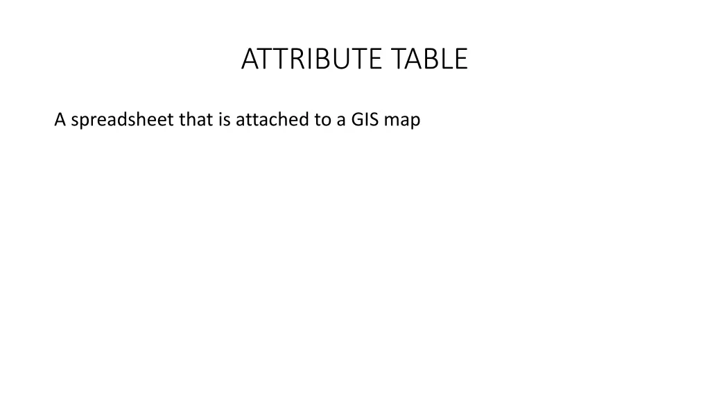 attribute table
