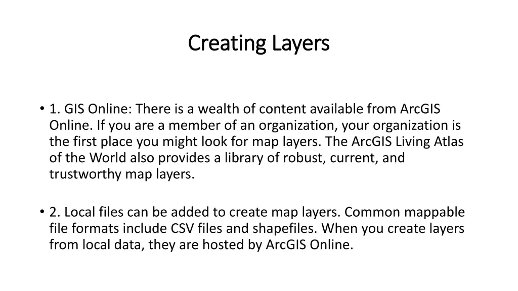 creating layers creating layers