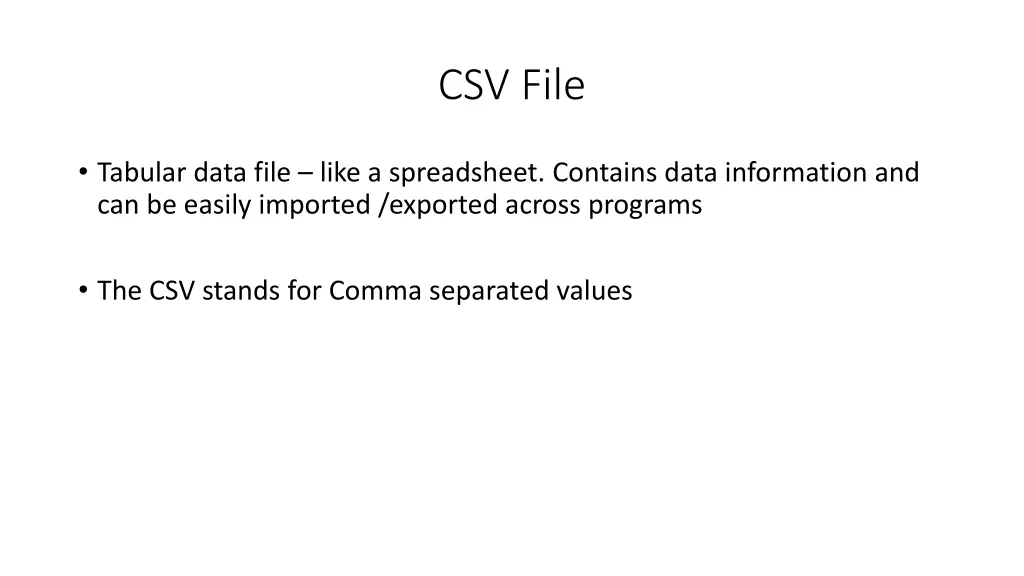 csv file