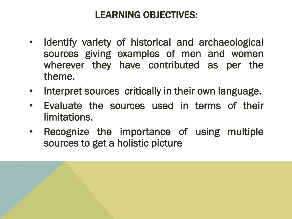learning objectives learning objectives 1
