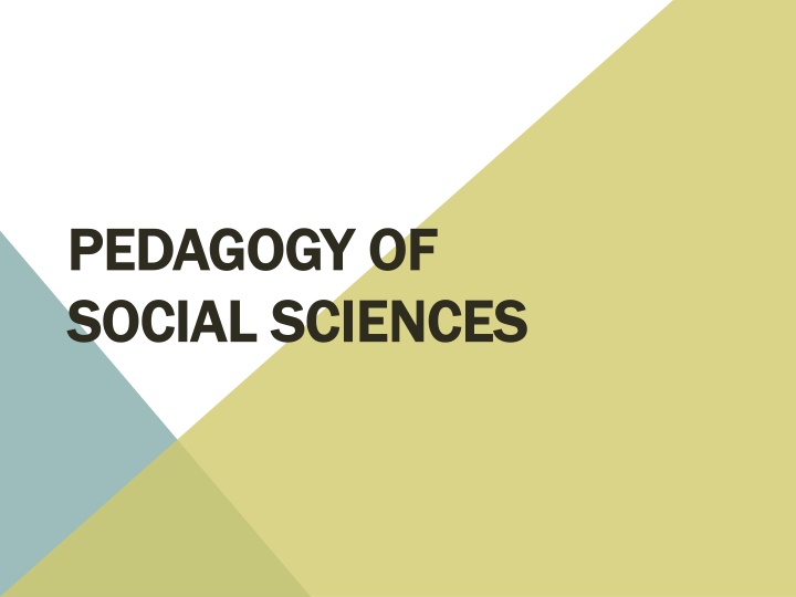 pedagogy of pedagogy of social sciences social