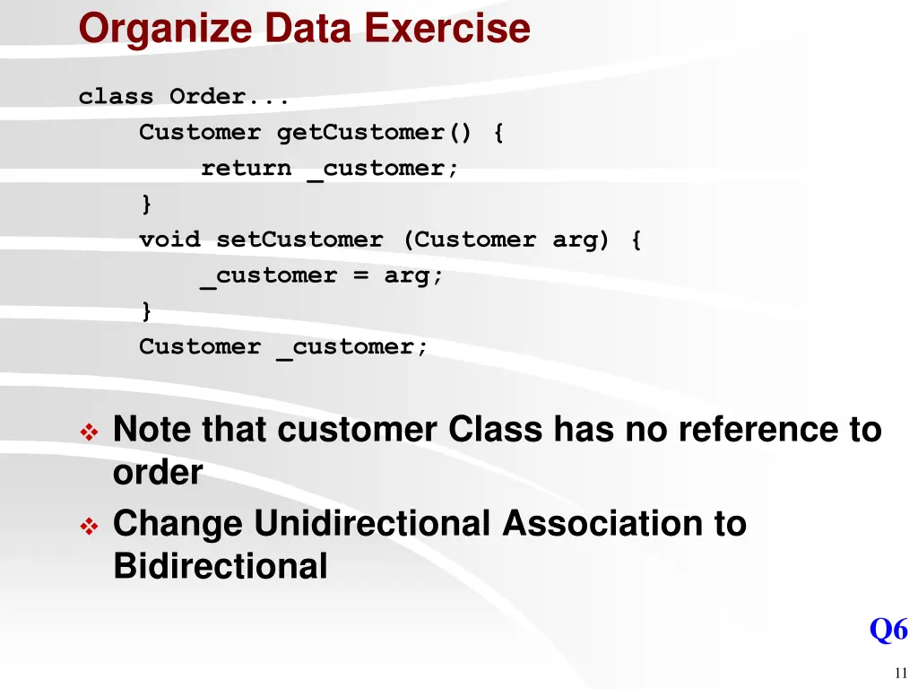 organize data exercise