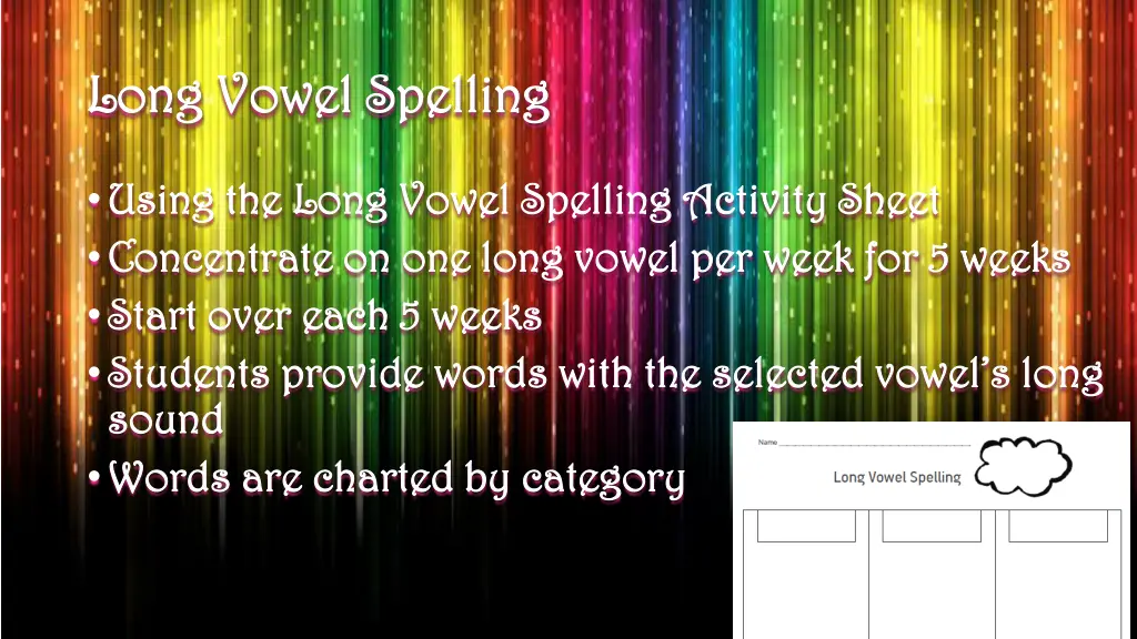 long vowel spelling long vowel spelling