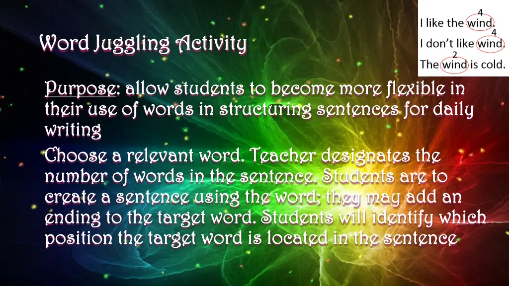 word juggling activity word juggling activity