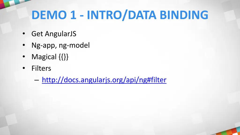 demo 1 intro data binding