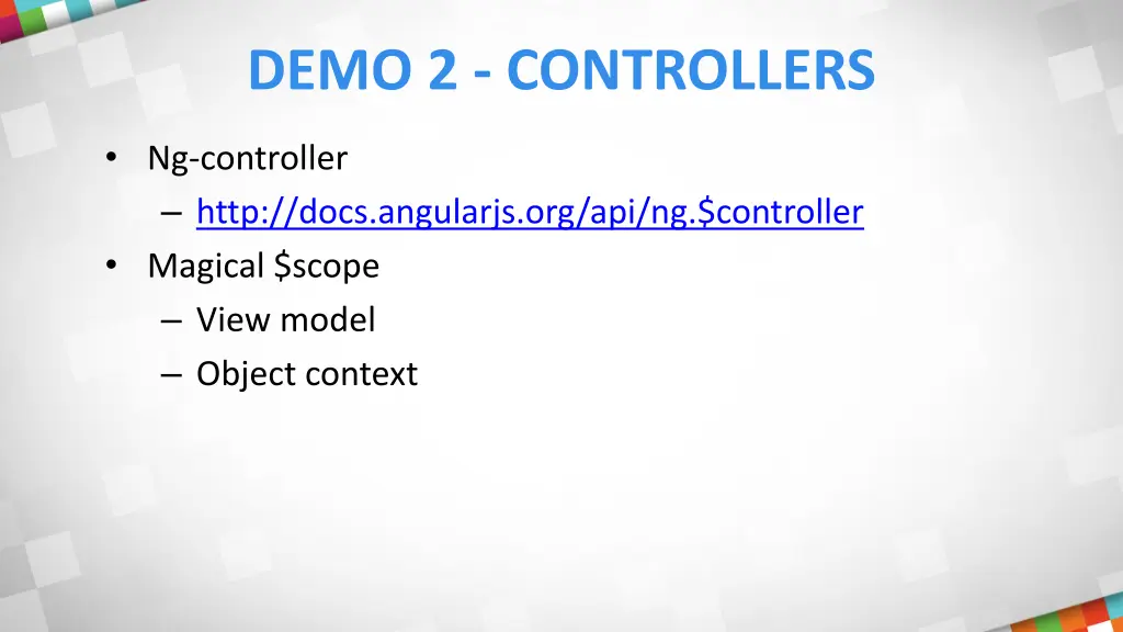 demo 2 controllers