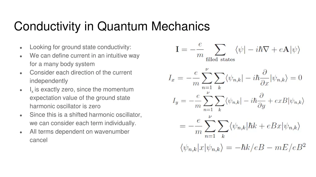 conductivity in quantum mechanics