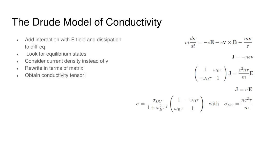 the drude model of conductivity
