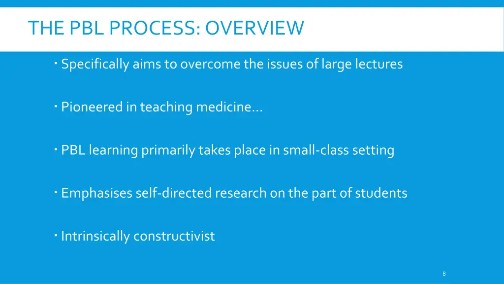 the pbl process overview