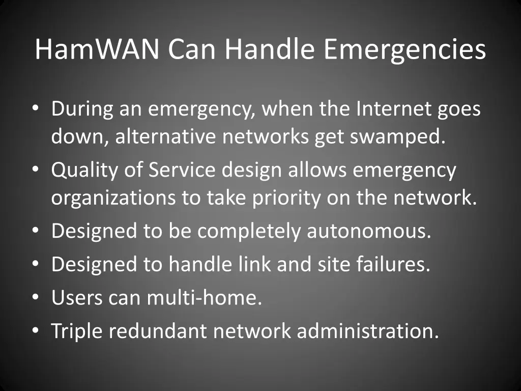 hamwan can handle emergencies
