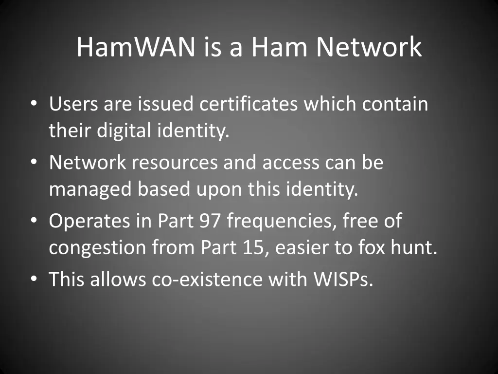 hamwan is a ham network