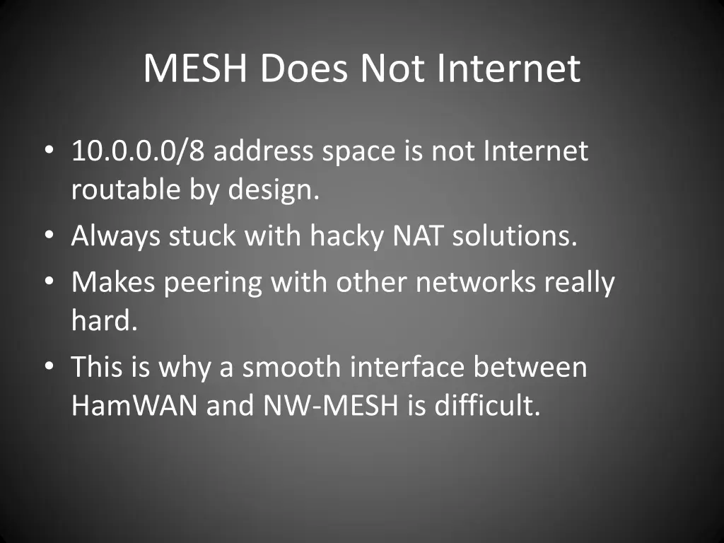 mesh does not internet